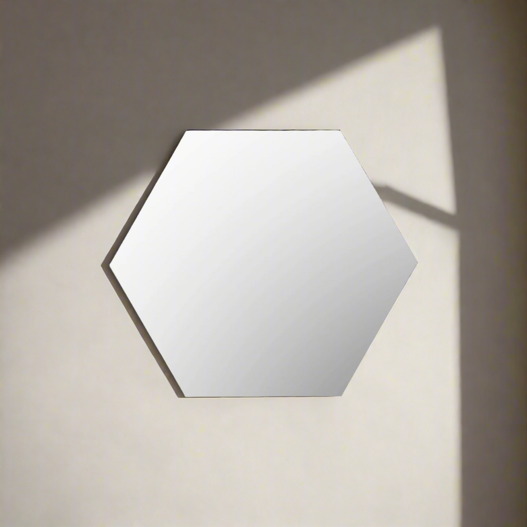 Hexagon wall tile with mirror - Hexagon wall tile oak - 21cm↕ / ↔24cm